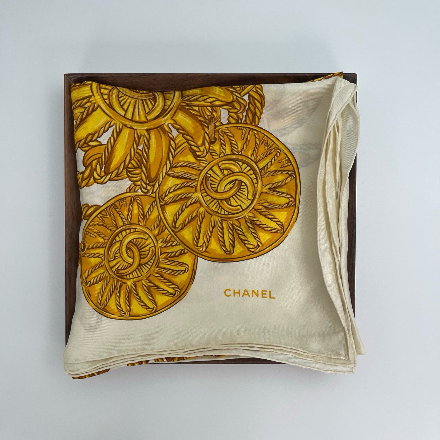 Chanel Cocomark Large Logo Silk Scarf 90x90cm [used]
