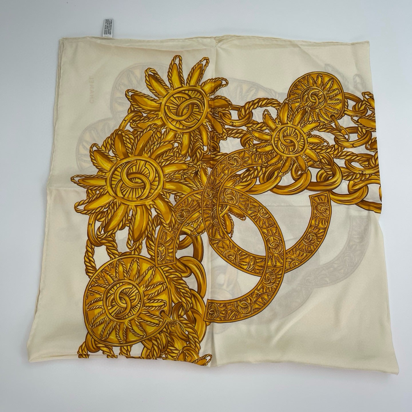 Chanel Cocomark Large Logo Silk Scarf 90x90cm [used]