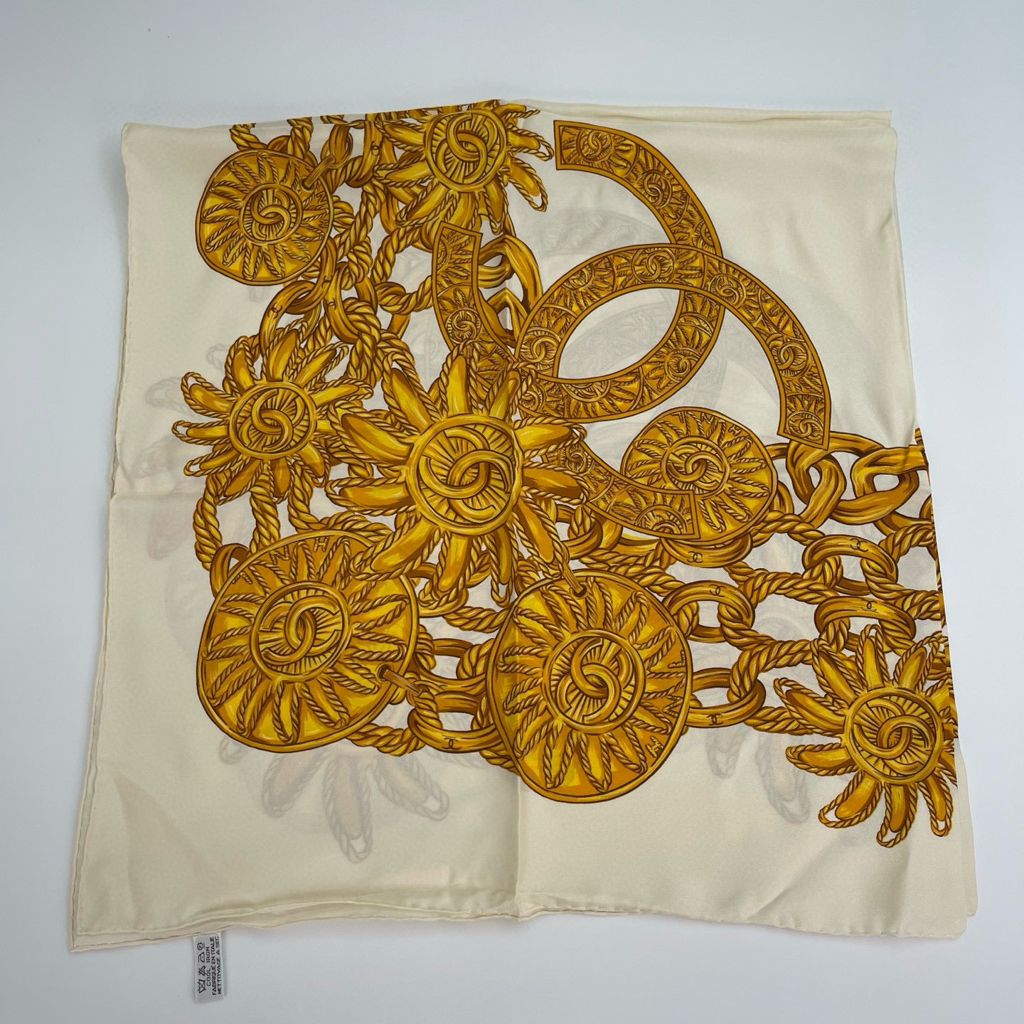 Chanel Cocomark Large Logo Silk Scarf 90x90cm [used]