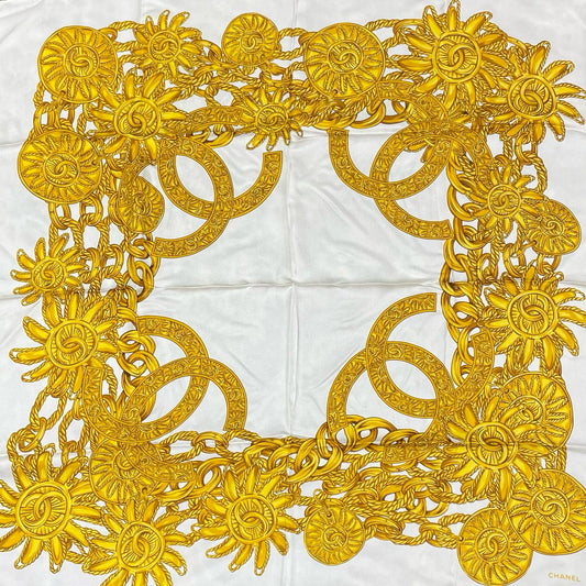 Chanel Cocomark Large Logo Silk Scarf 90x90cm [used]