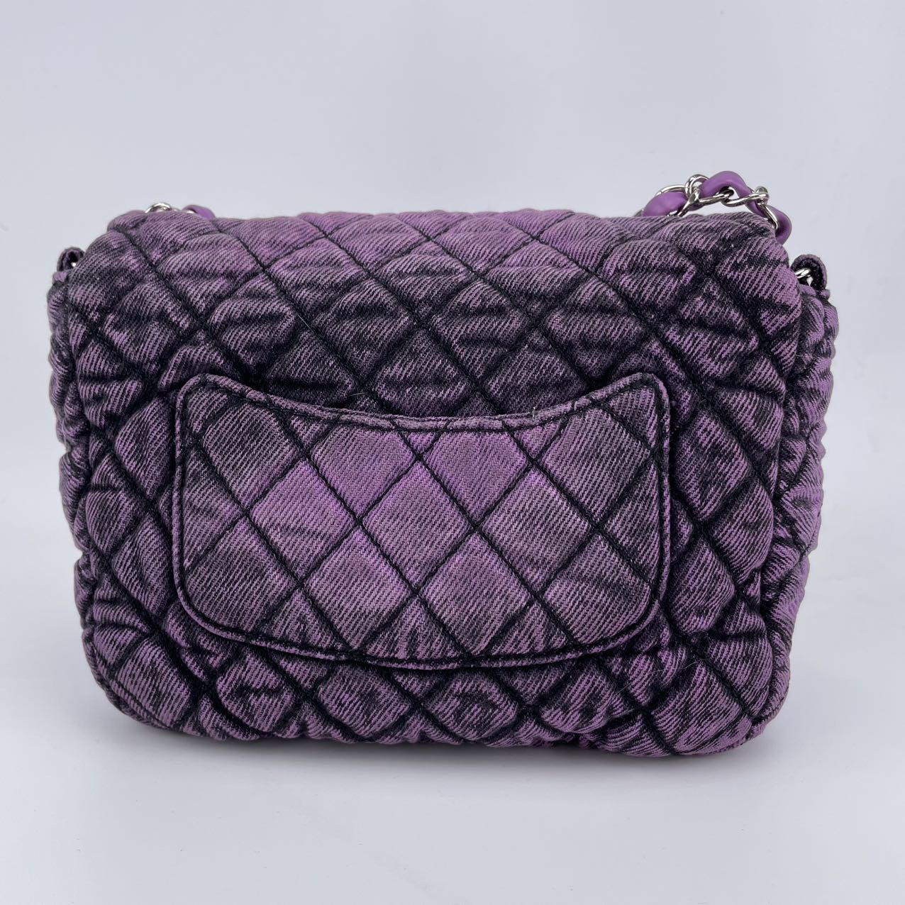 CHANEL Purple 20C Distressed Denimpression Classic Flap ShoulderBag  [Used]