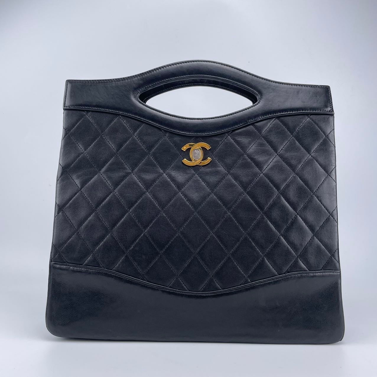 Chanel Black Gold Lambskin Leather 27 [used]