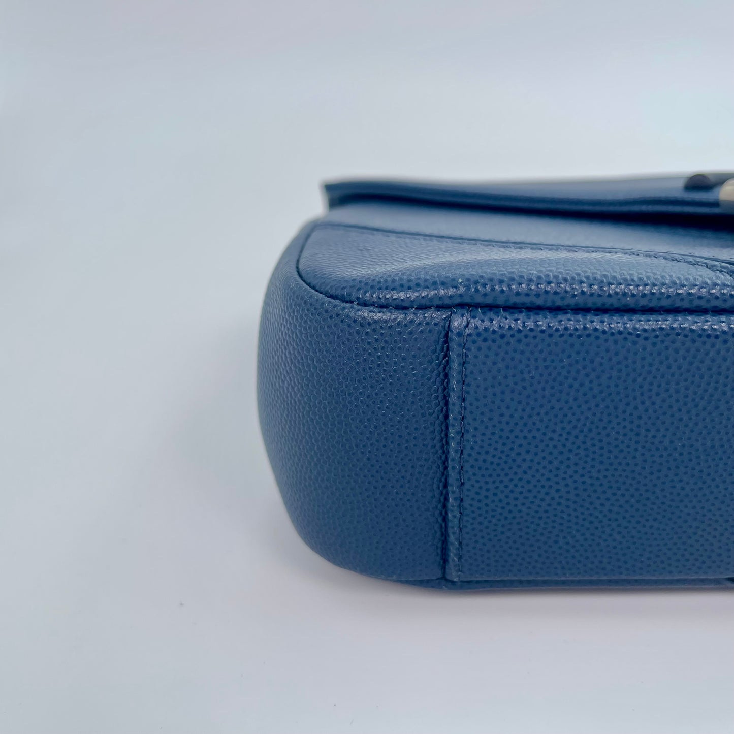Chanel Chevron Flap Bag Blue Caviar Leather from the Cuba Collection [Used]