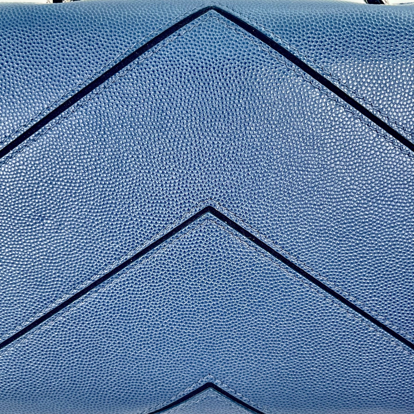 Chanel Chevron Flap Bag Blue Caviar Leather from the Cuba Collection [Used]
