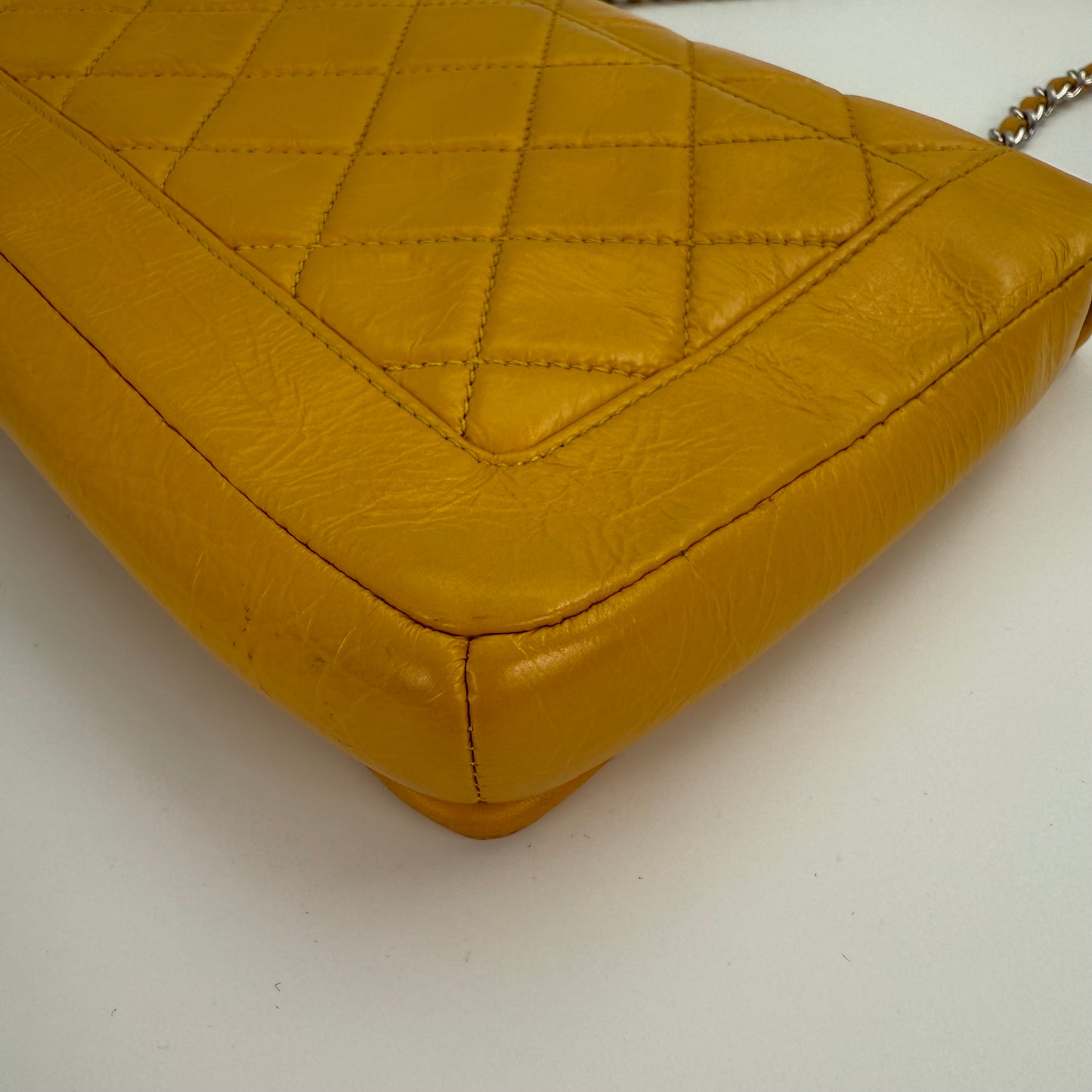 Chanel Yellow Calfskin Leather Flap Bag [Used]