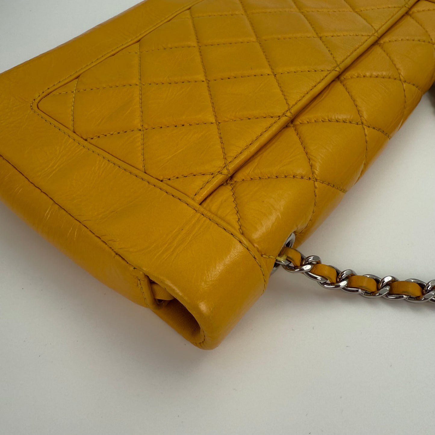 Chanel Yellow Calfskin Leather Flap Bag [Used]