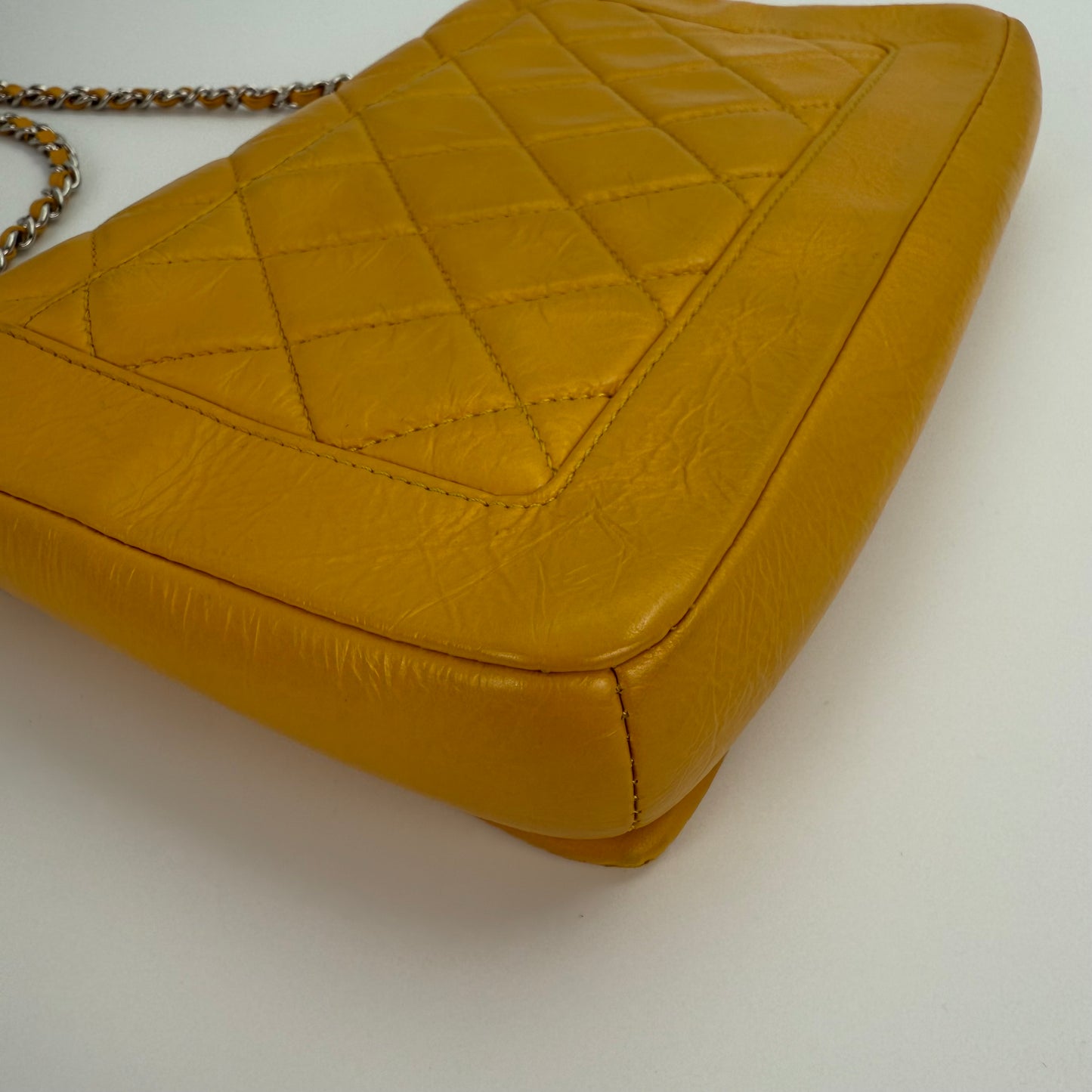 Chanel Yellow Calfskin Leather Flap Bag [Used]