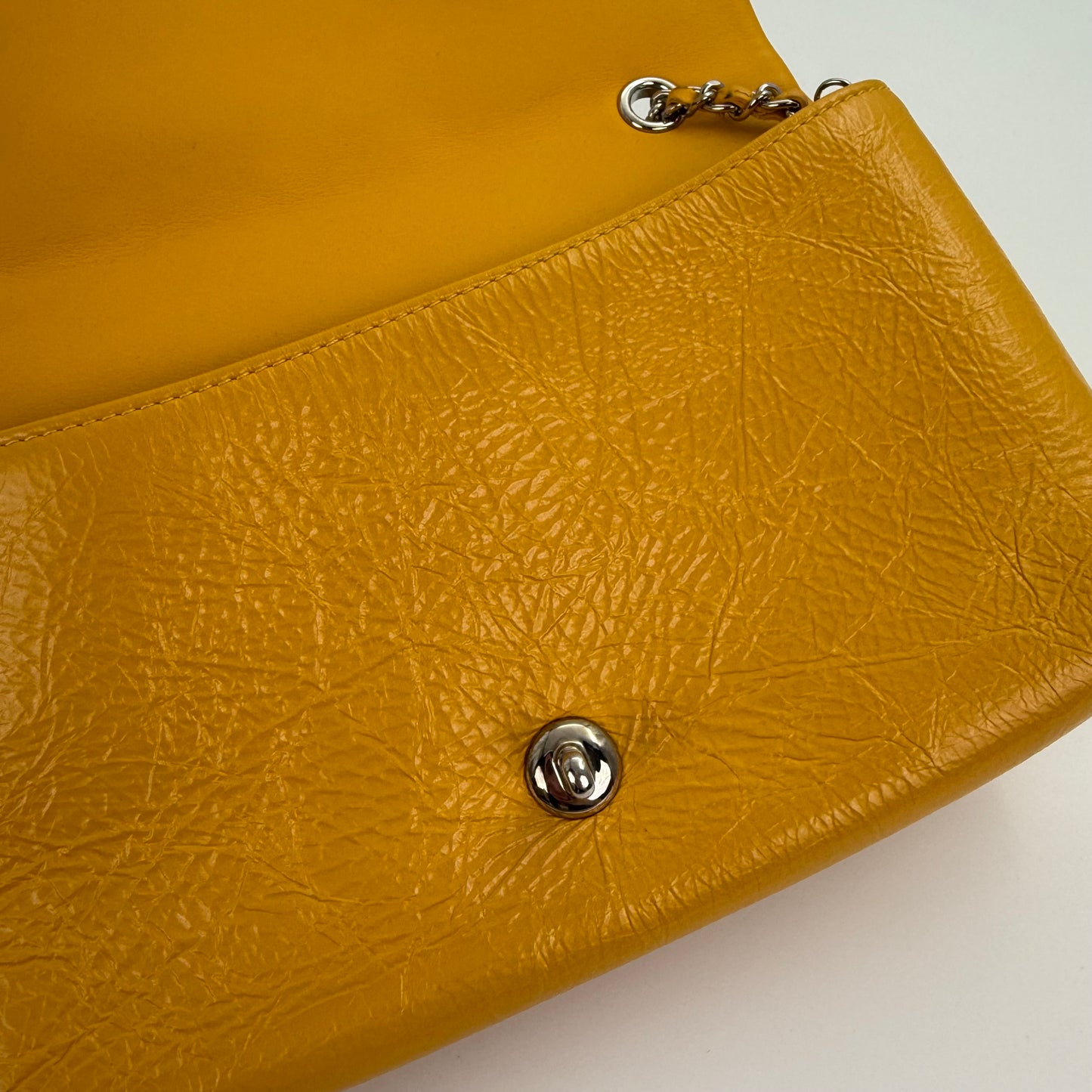 Chanel Yellow Calfskin Leather Flap Bag [Used]