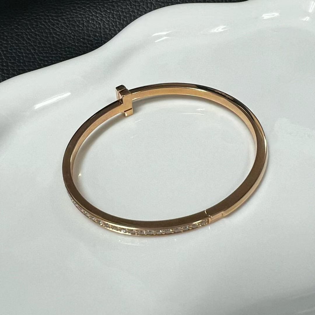 Tiffany & Co. T1 Narrow Diamond Hinged Bangle Bracelet [Used]