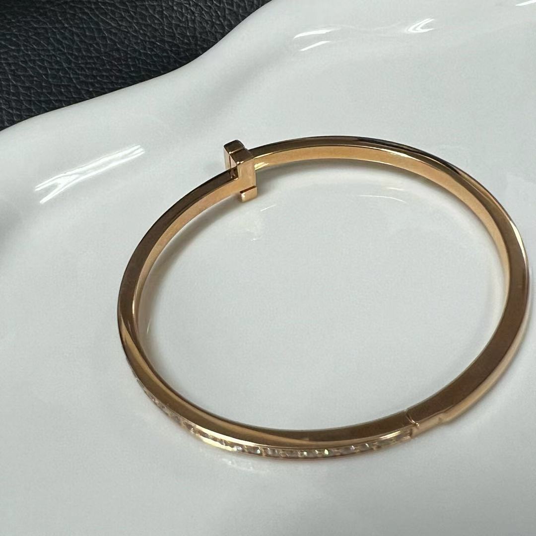 Tiffany & Co. T1 Narrow Diamond Hinged Bangle Bracelet [Used]