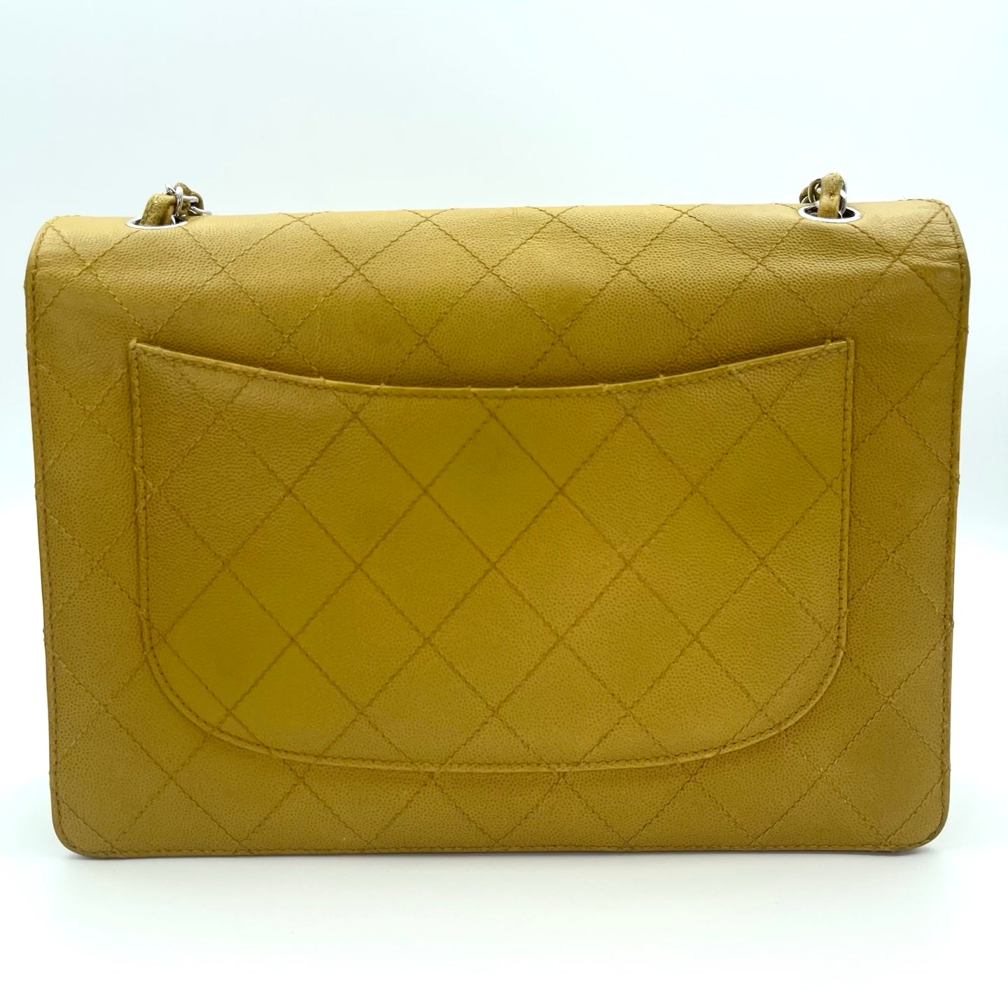 Chanel Classic Flap Ginger Green Caviar Skin Shoulder Bag [Used]