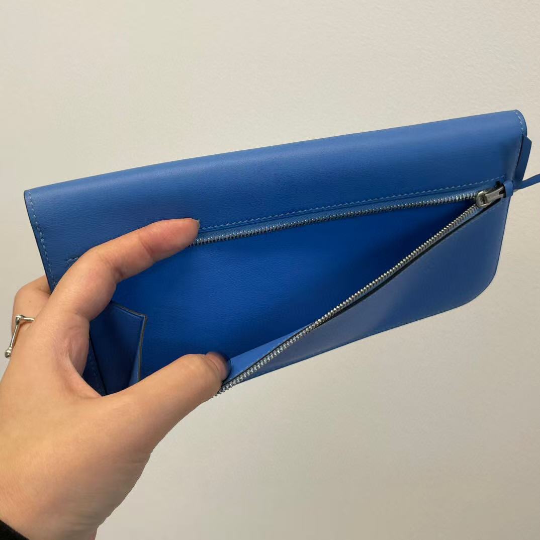 Hermès Blue Dogon Long Wallet [Used]