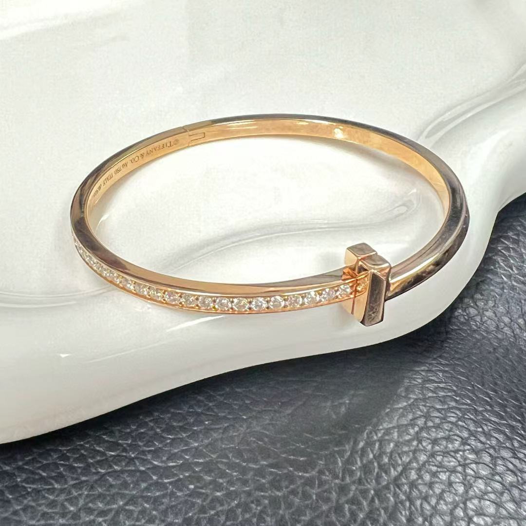 Tiffany & Co. T1 Narrow Diamond Hinged Bangle Bracelet [Used]