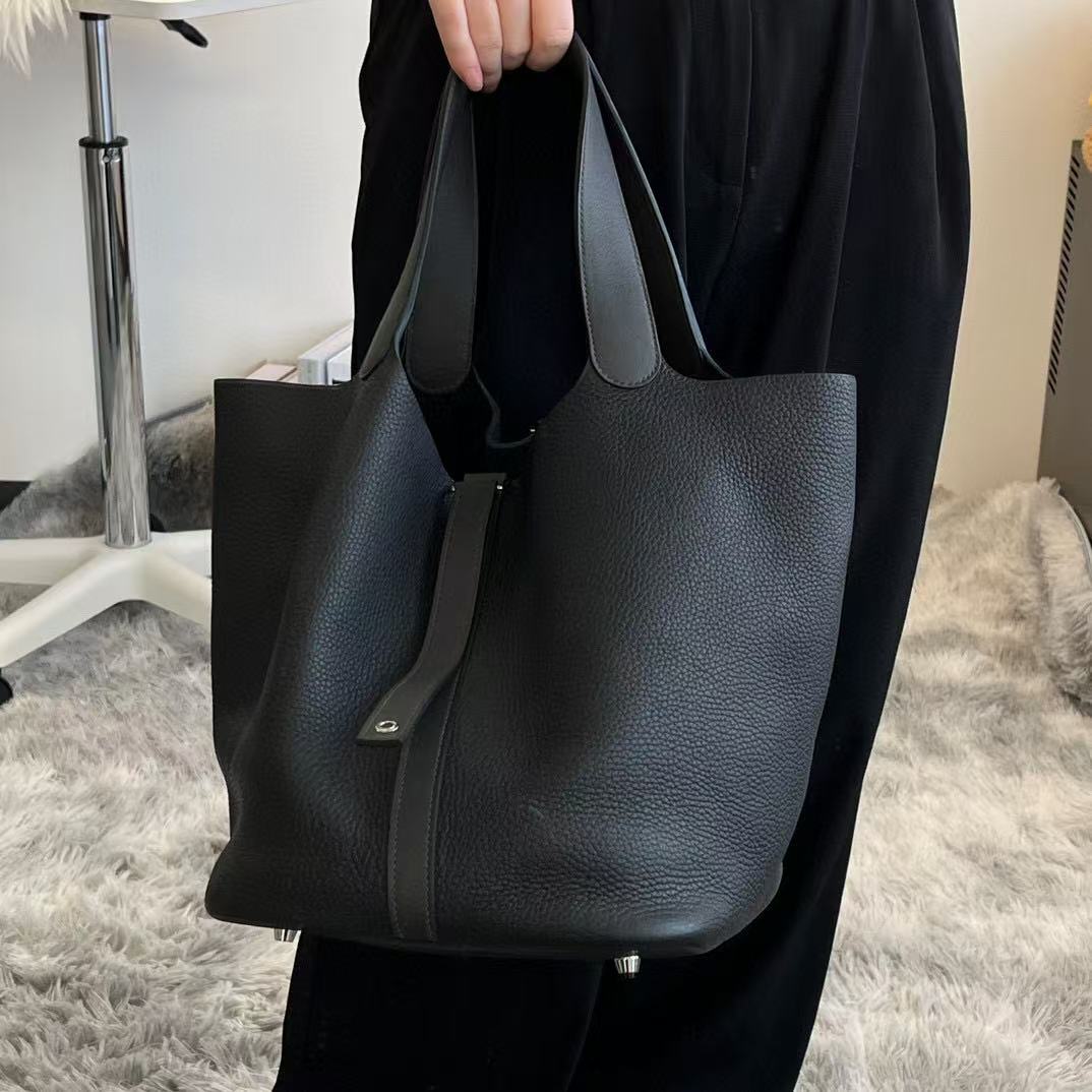 Hermès Picotin Noir grey ToteBag [Used]