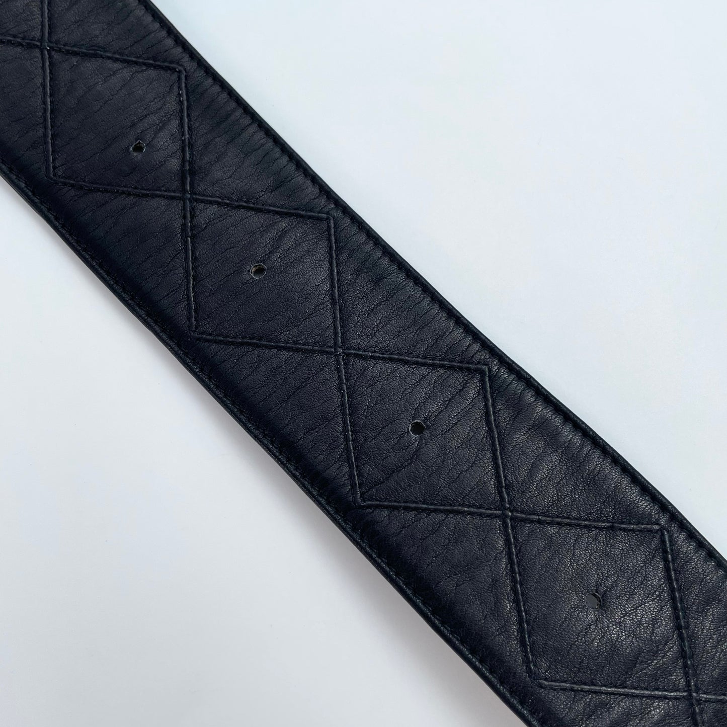 Chanel Black Quilted Lambskin CC 75/30 Belt with Gold-Tone Buckle [Used]