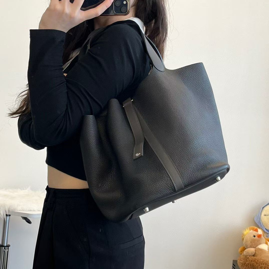 Hermès Picotin Noir grey ToteBag [Used]