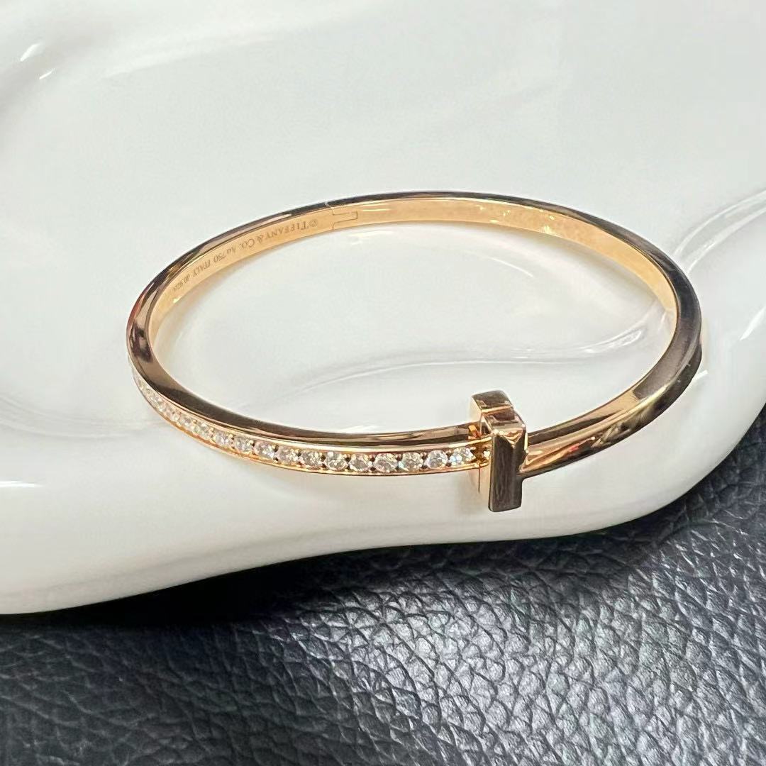 Tiffany & Co. T1 Narrow Diamond Hinged Bangle Bracelet [Used]