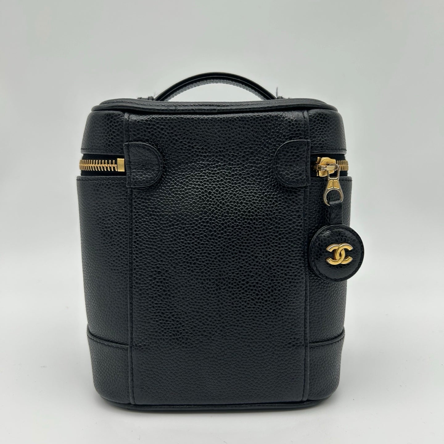 Chanel Handheld Vanity Case Black Caviar / Gold Hardware [Used]