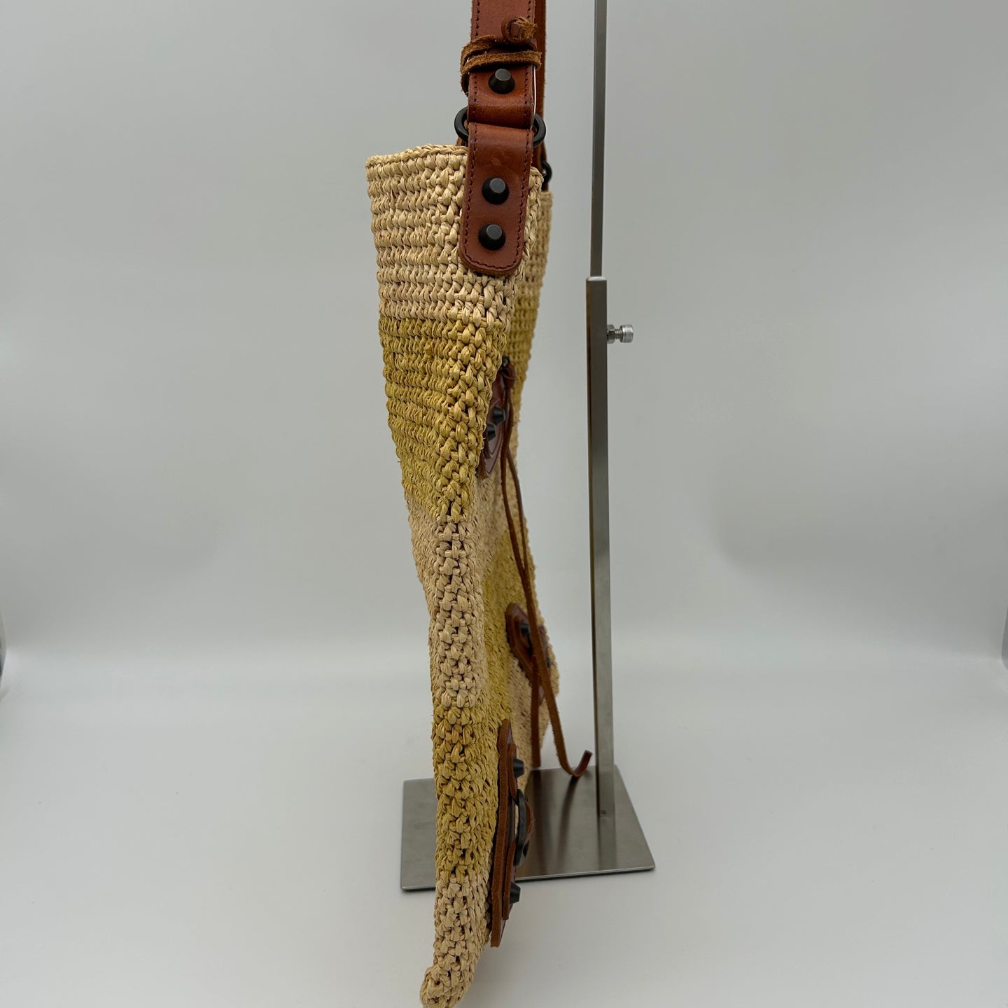 Balenciaga Motocycle Straw Leather Tote Bag [Used]