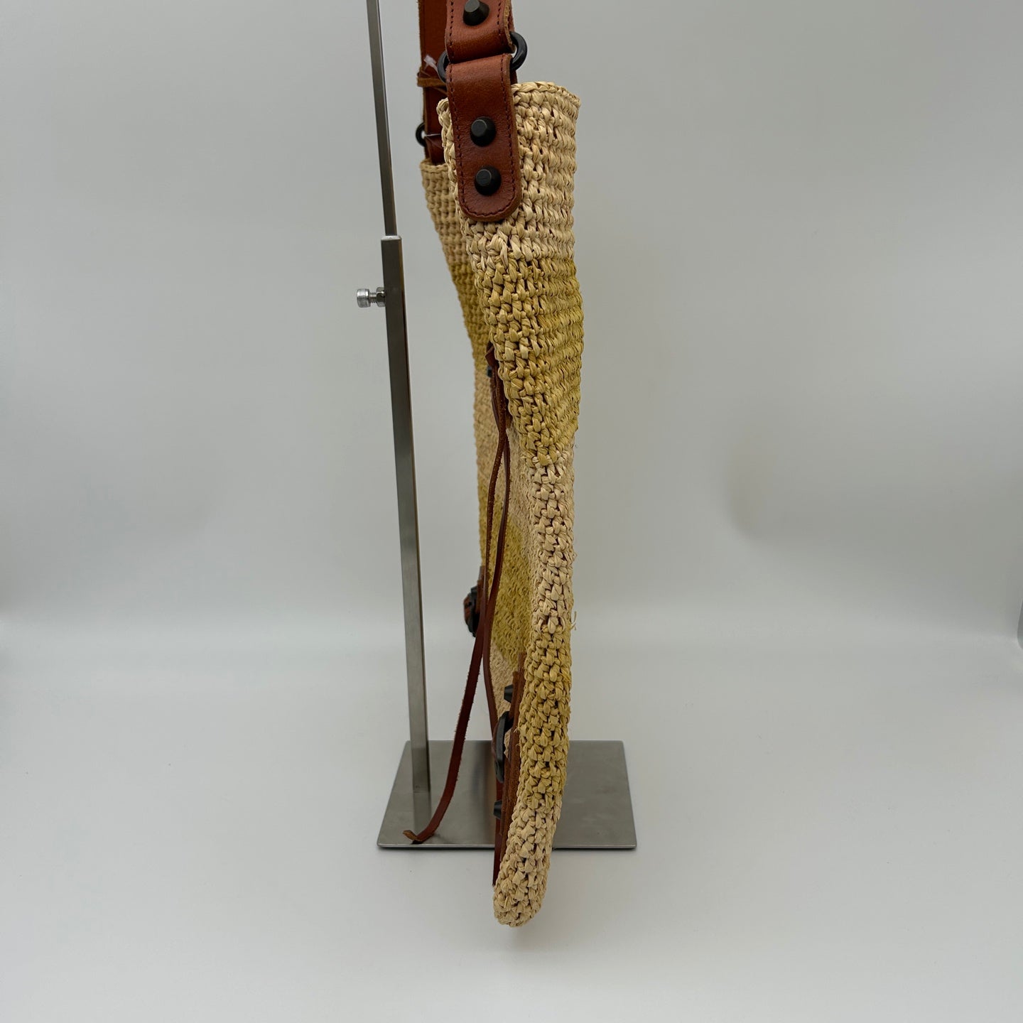 Balenciaga Motocycle Straw Leather Tote Bag [Used]