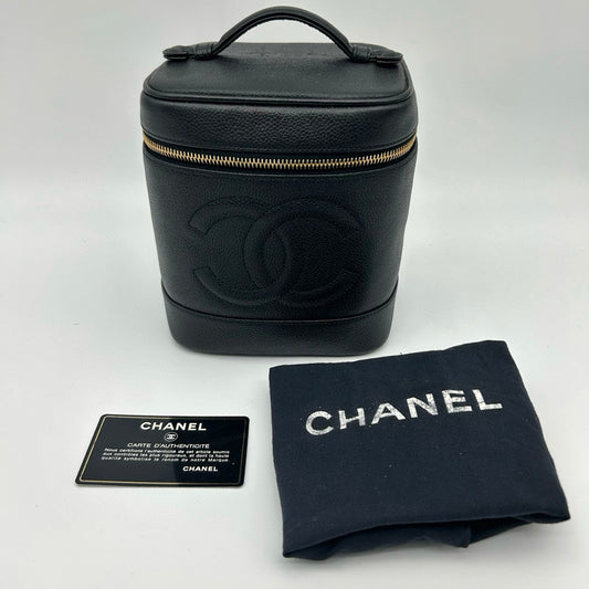 Chanel Handheld Vanity Case Black Caviar / Gold Hardware [Used]