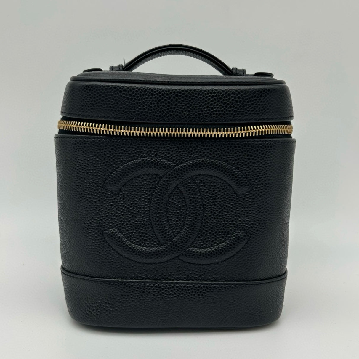 Chanel Handheld Vanity Case Black Caviar / Gold Hardware [Used]