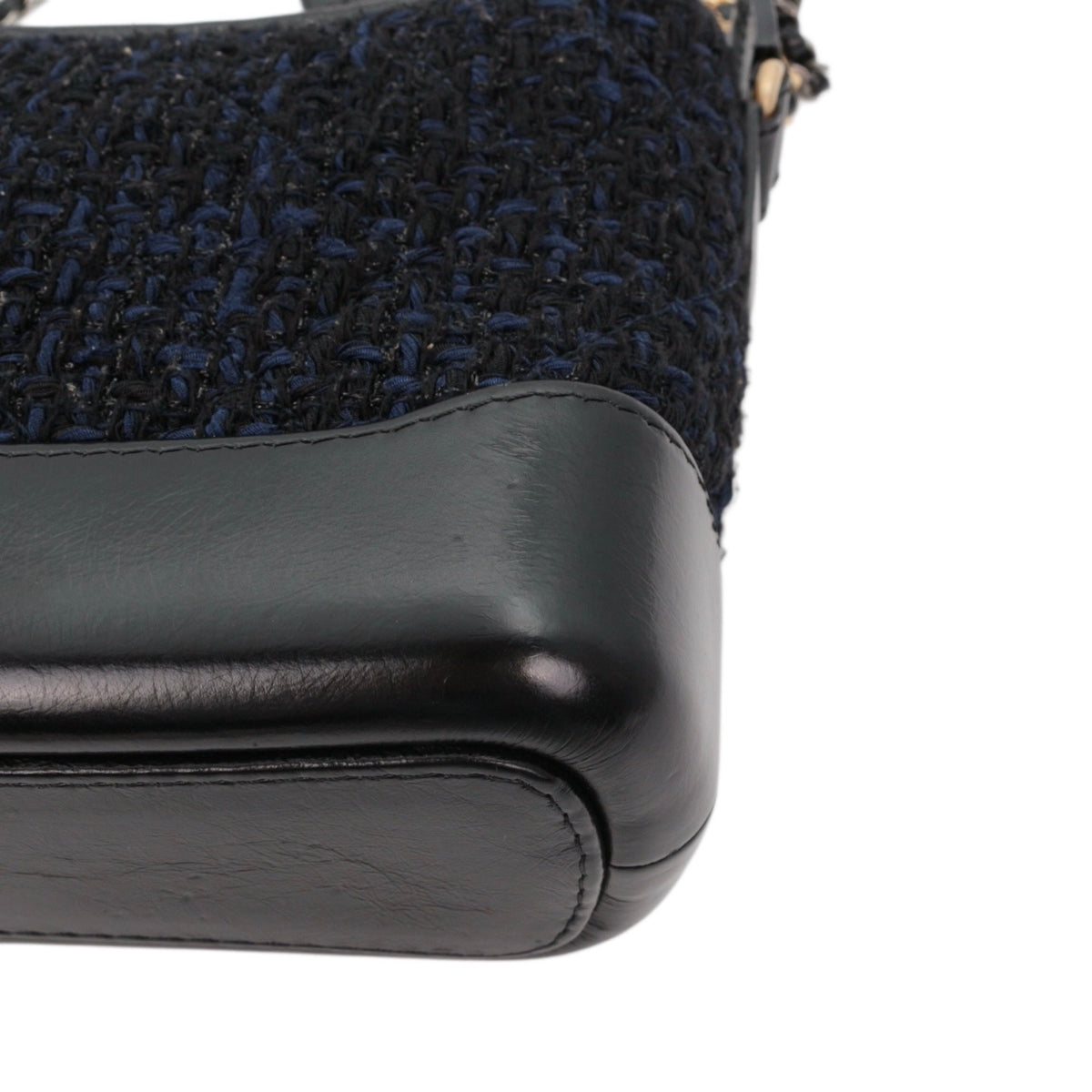 CHANEL Navy Blue & Black Tweed Gabrielle Small Hobo Bag [Used]