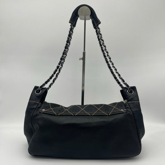 Chanel Black Accordion Wild Stitch Shoulder Bag[Used]