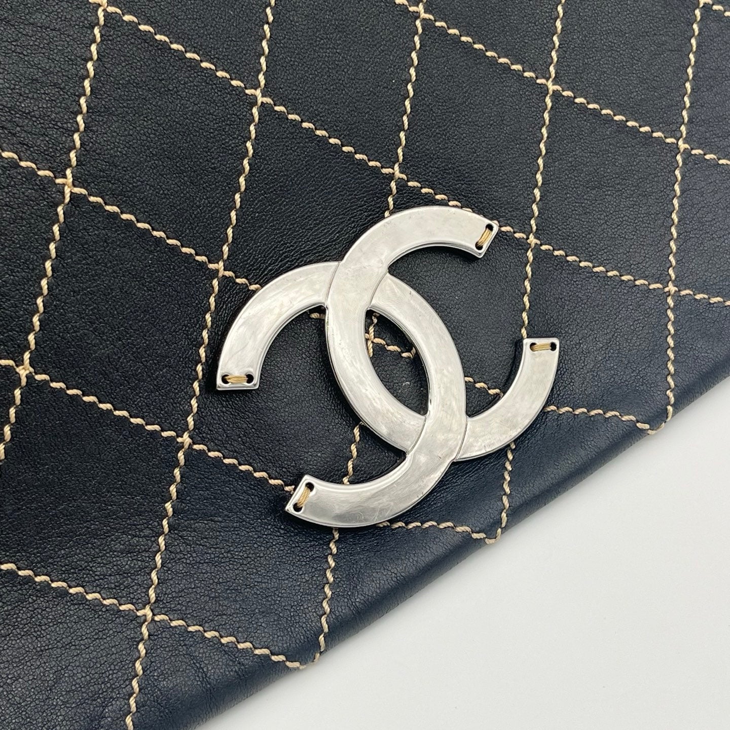 Chanel Black Accordion Wild Stitch Shoulder Bag[Used]