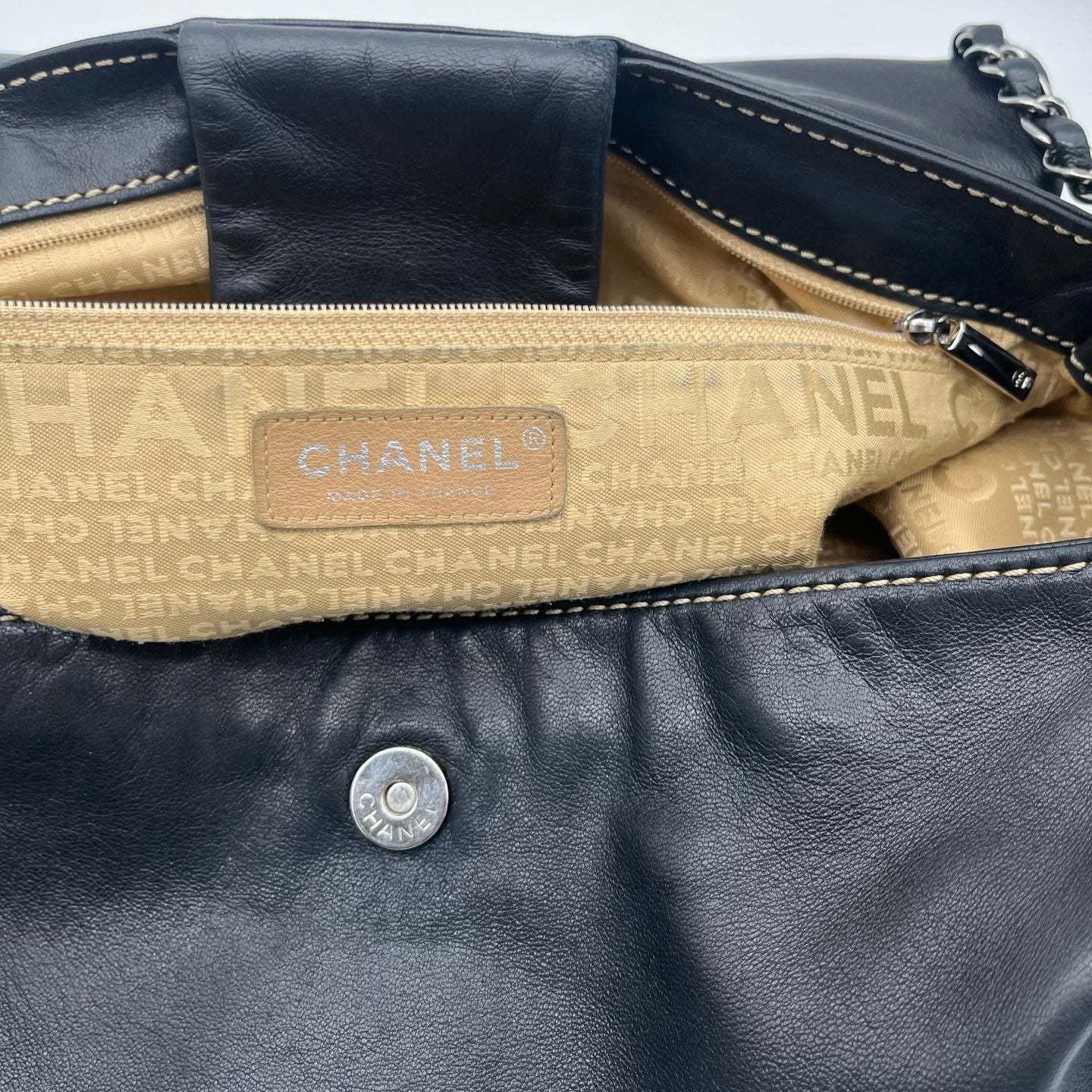 Chanel Black Accordion Wild Stitch Shoulder Bag[Used]