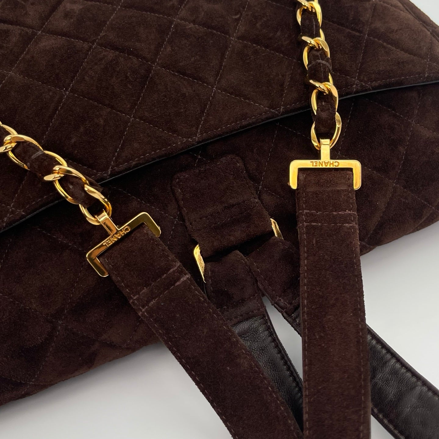 CHANEL Matelasse Brown Suede Backpack[Used]