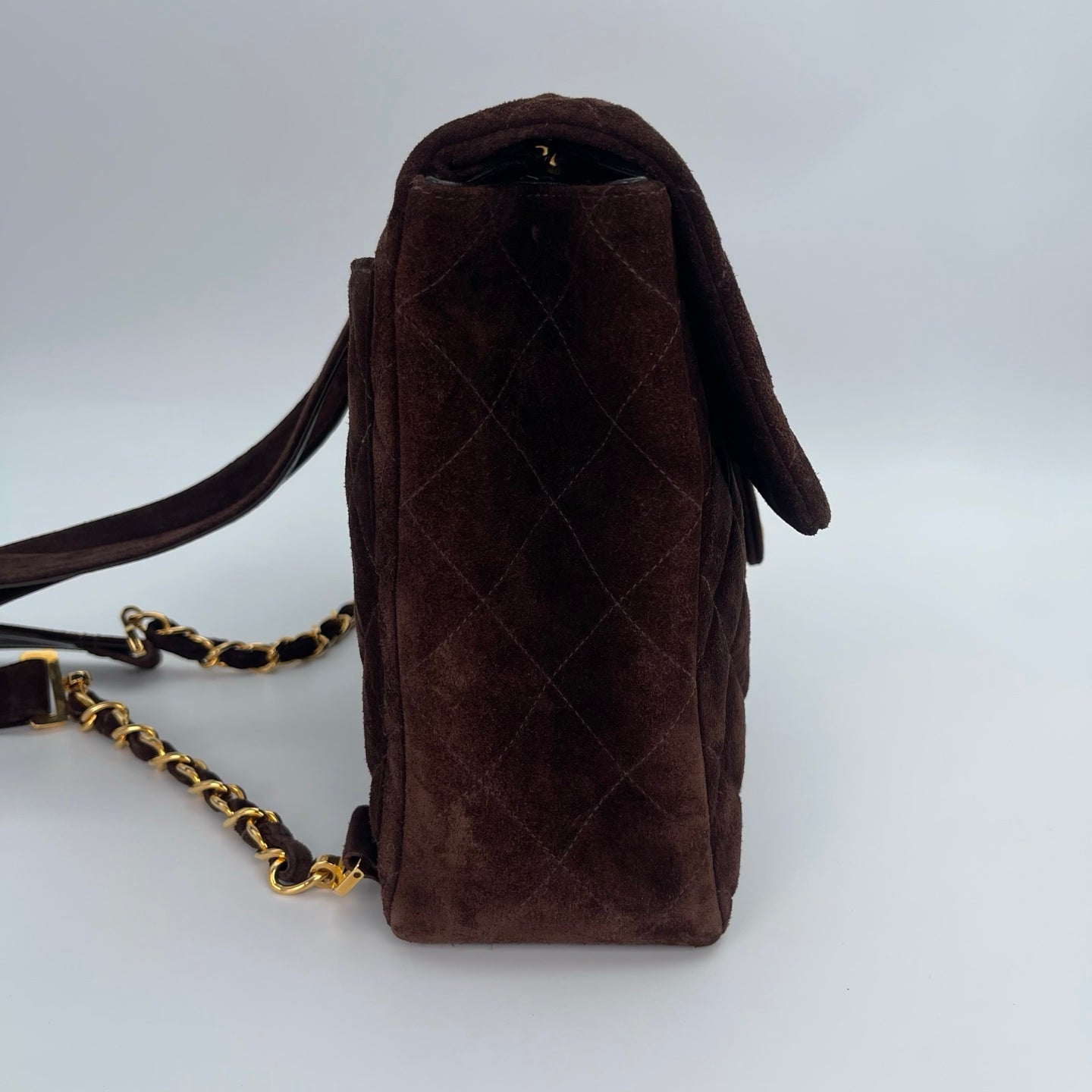 CHANEL Matelasse Brown Suede Backpack[Used]