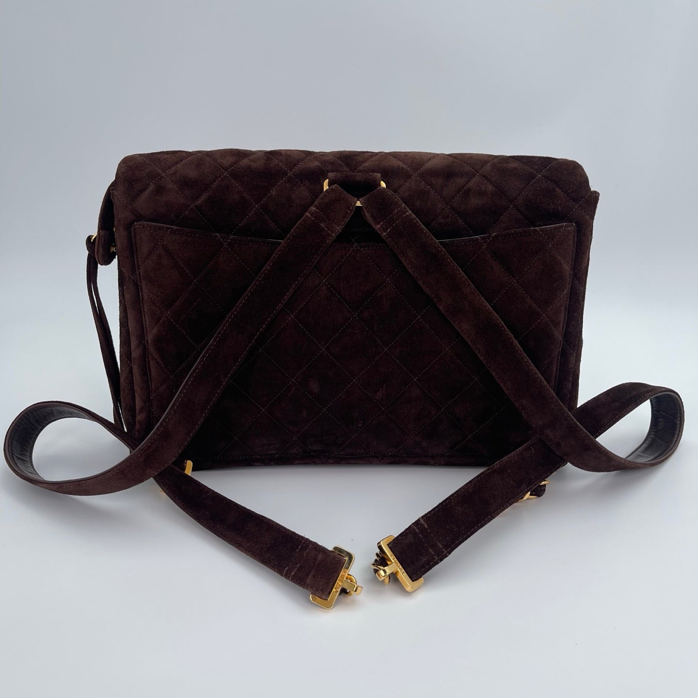 CHANEL Matelasse Brown Suede Backpack[Used]