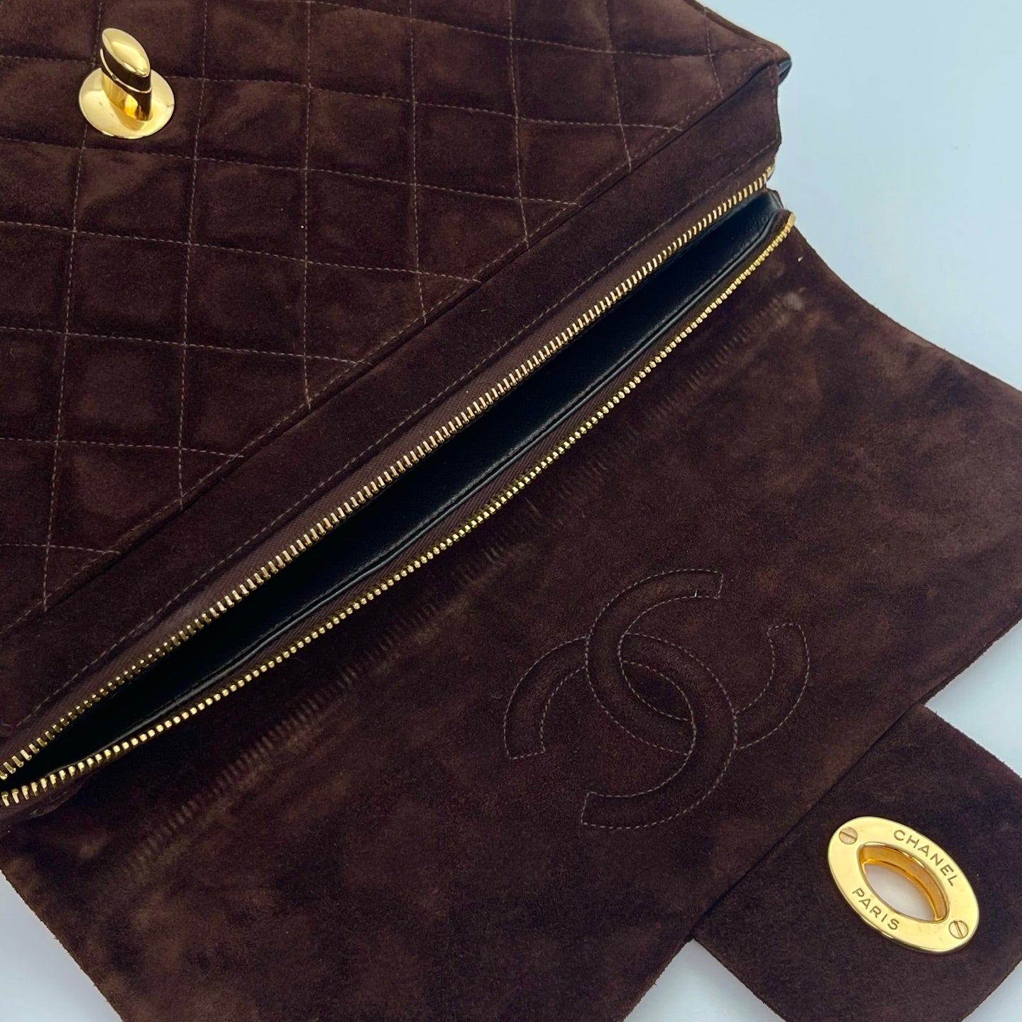 CHANEL Matelasse Brown Suede Backpack[Used]