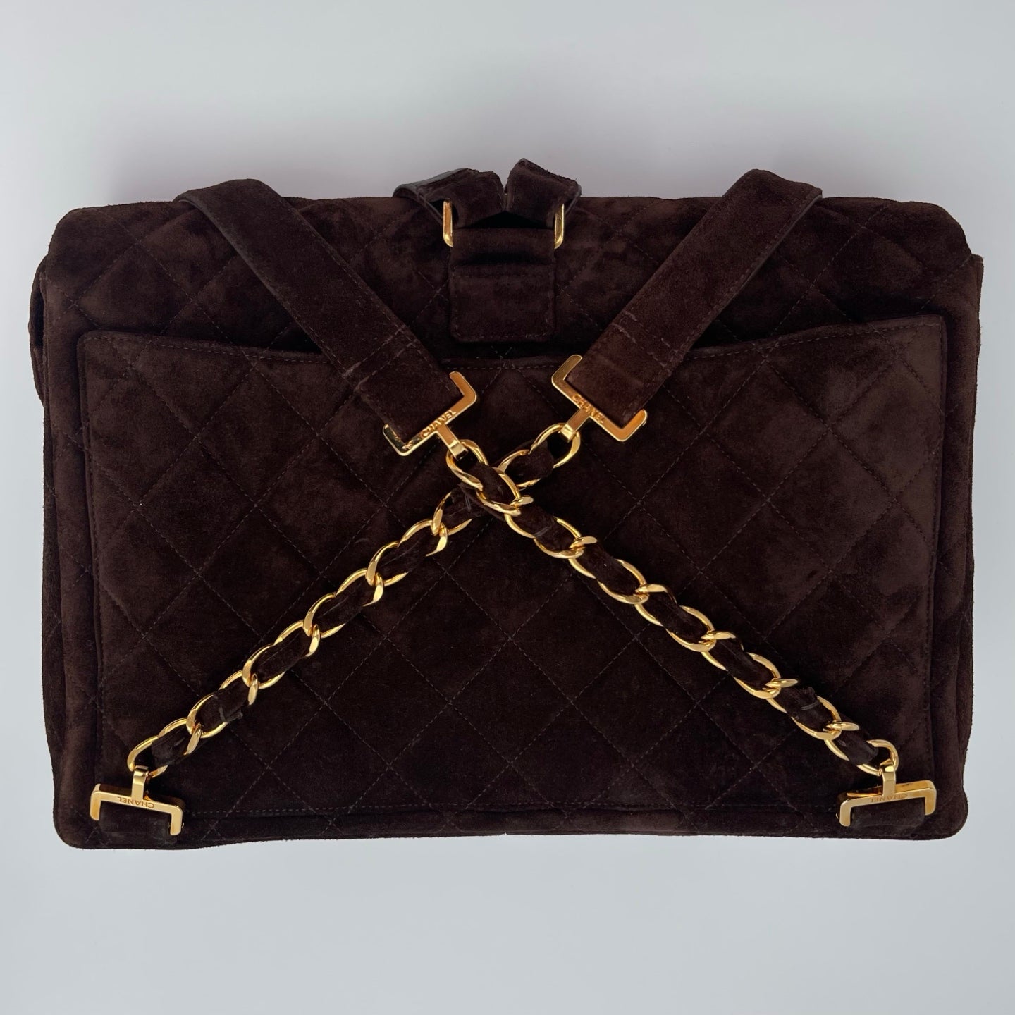 CHANEL Matelasse Brown Suede Backpack[Used]