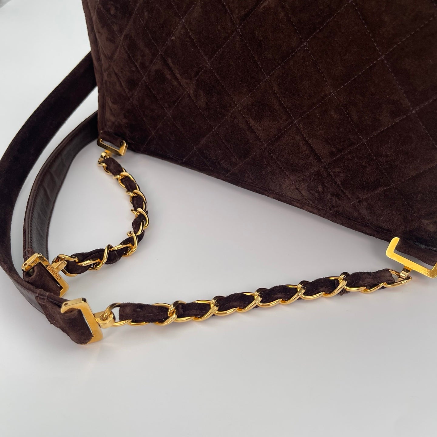 CHANEL Matelasse Brown Suede Backpack[Used]