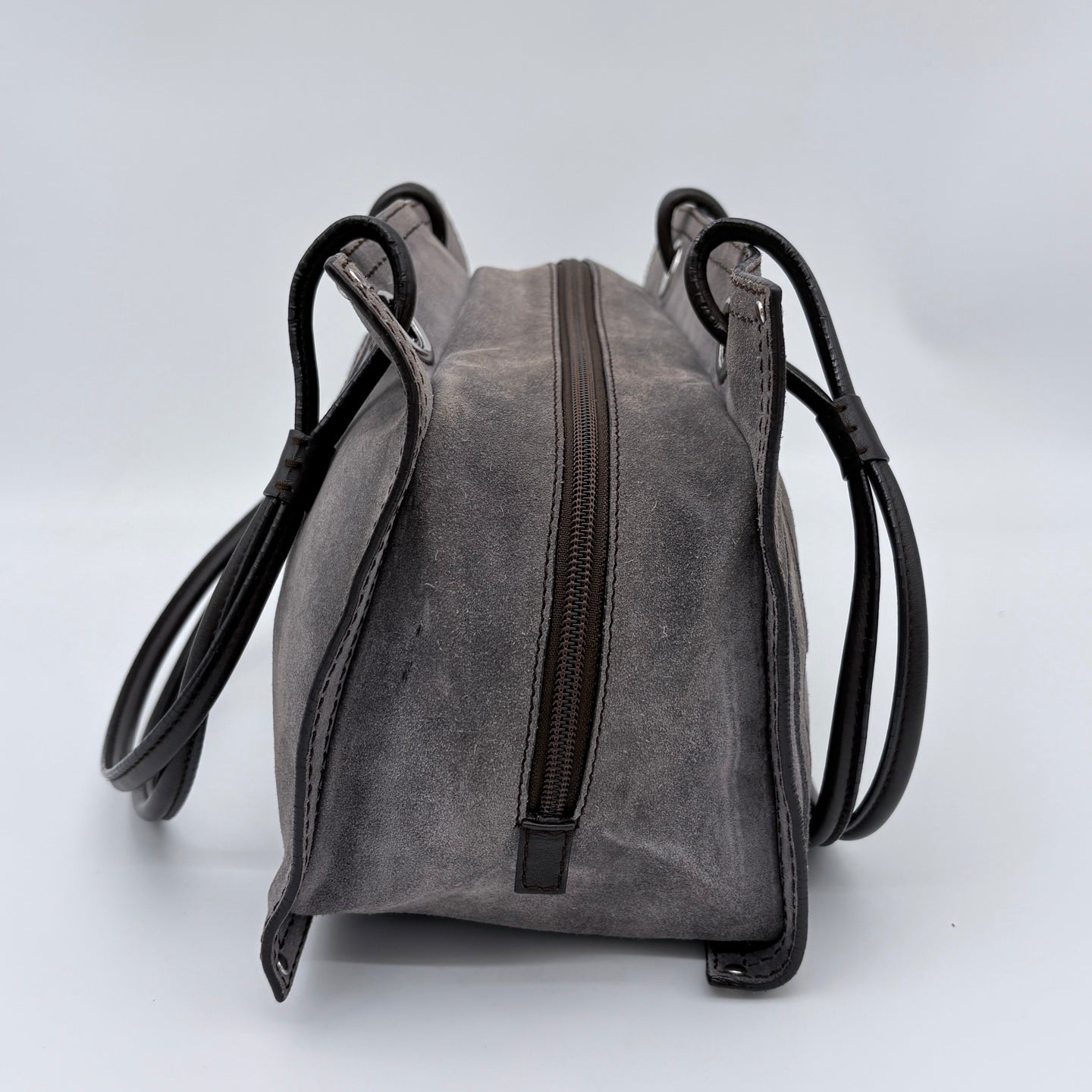 LOEWE Grey suede reversible tote bag [Used]