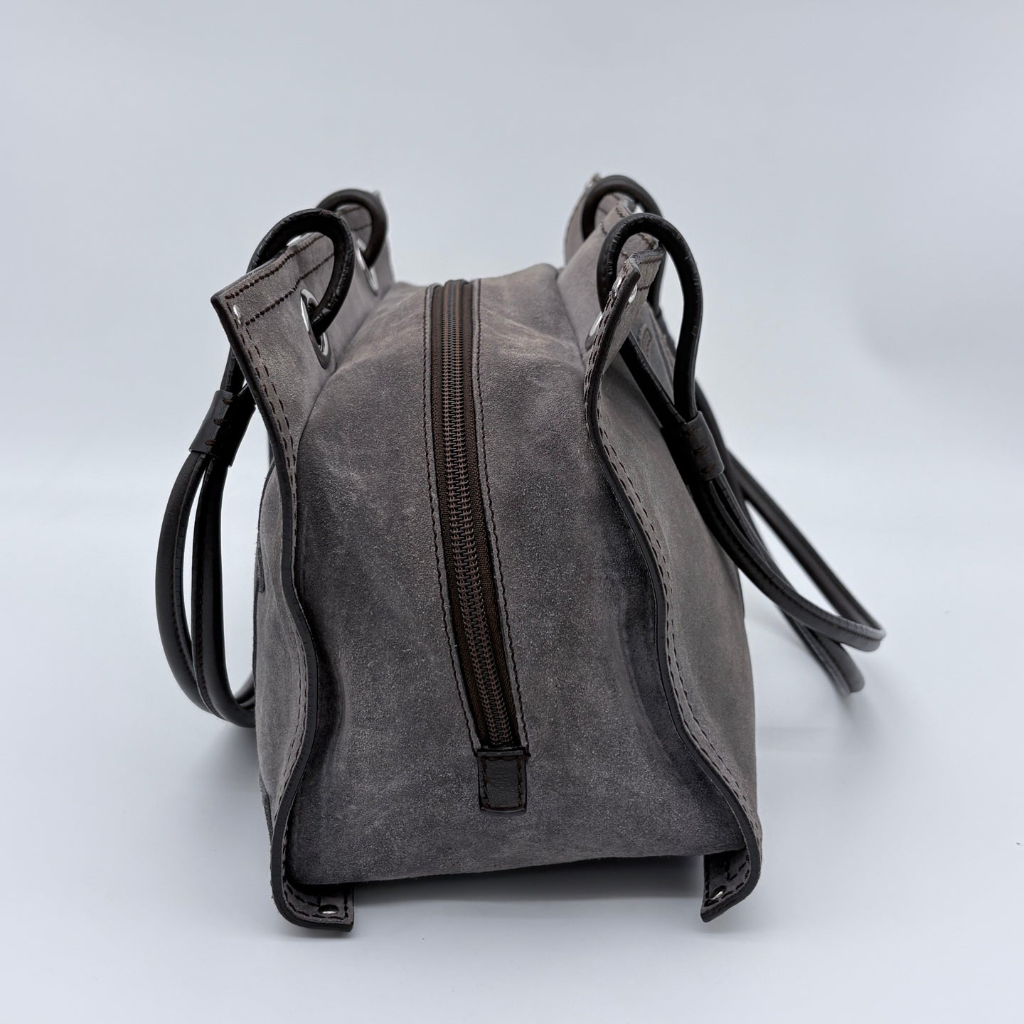 LOEWE Grey suede reversible tote bag [Used]