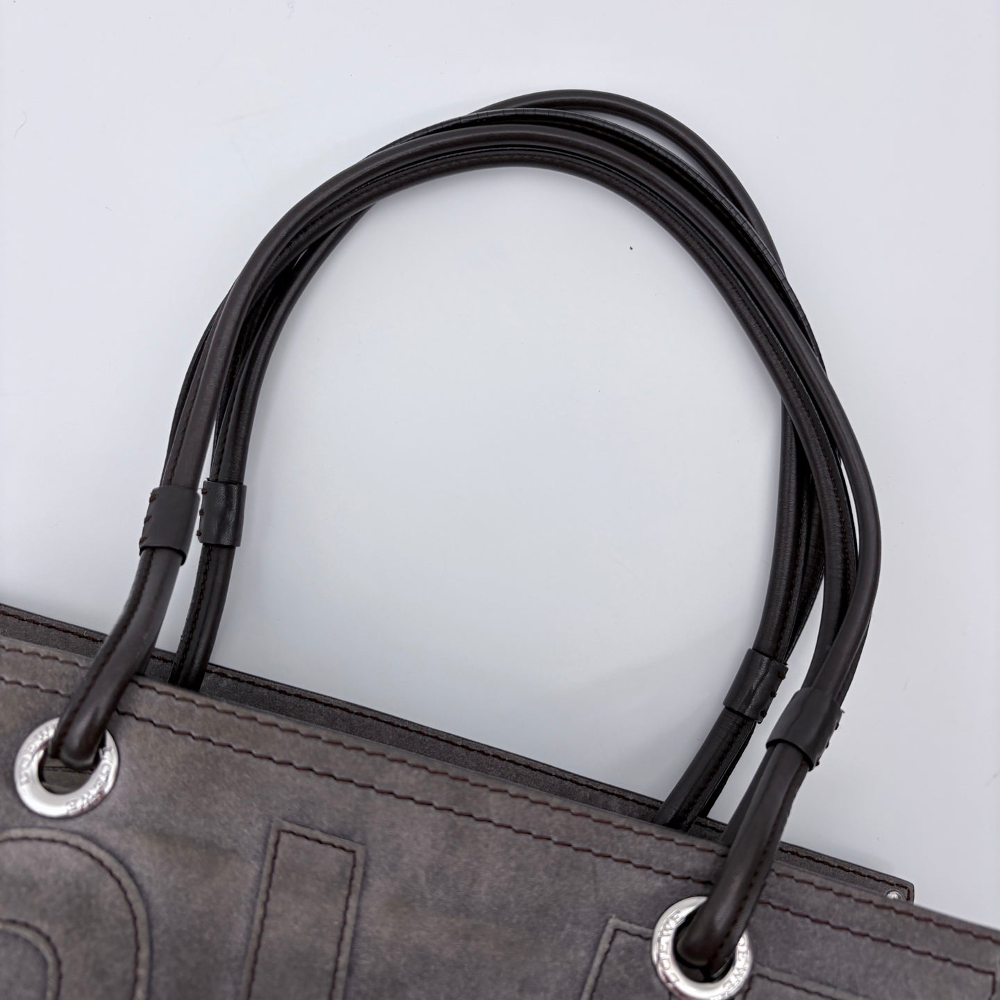 LOEWE Grey suede reversible tote bag [Used]