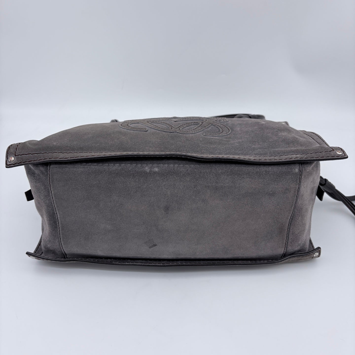 LOEWE Grey suede reversible tote bag [Used]