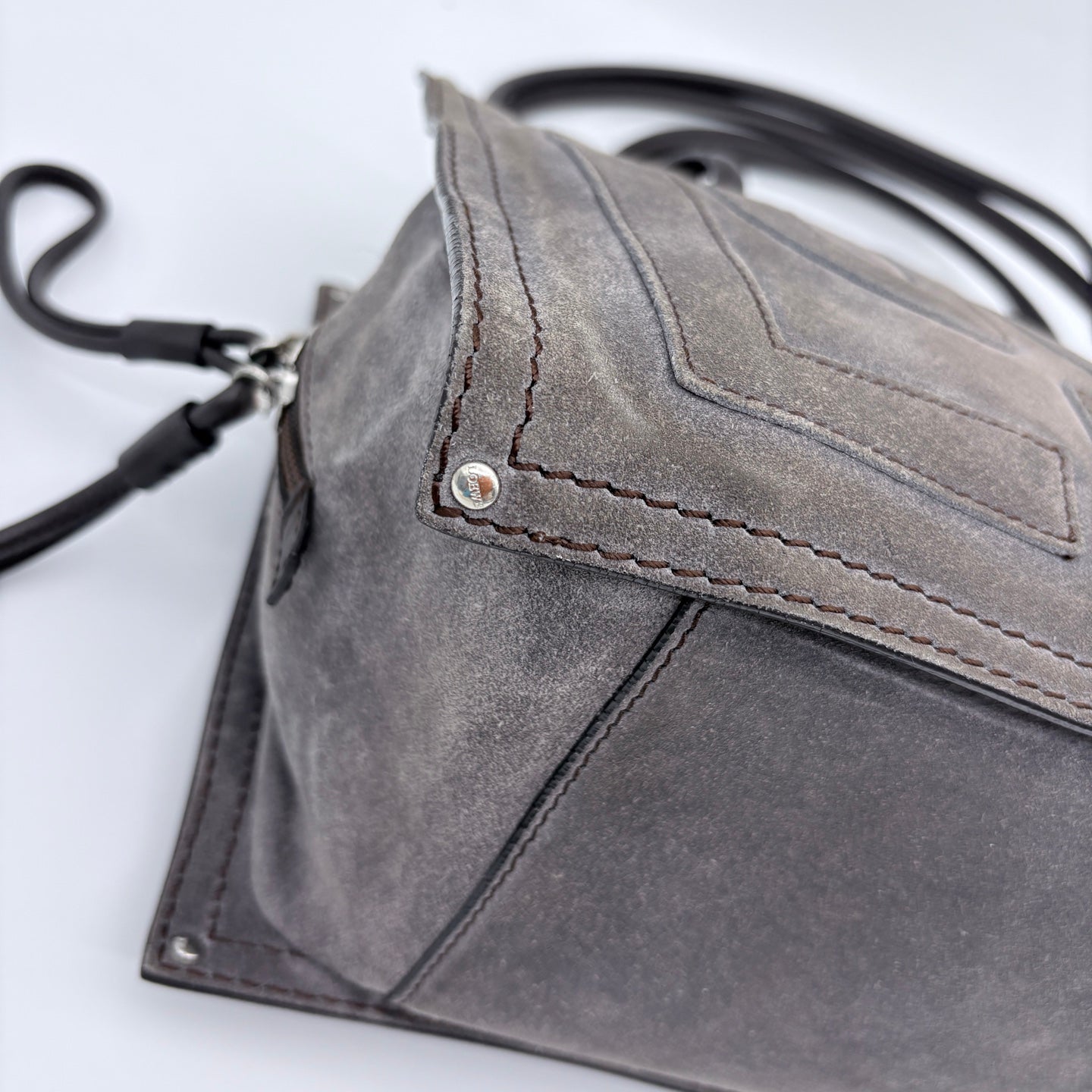 LOEWE Grey suede reversible tote bag [Used]