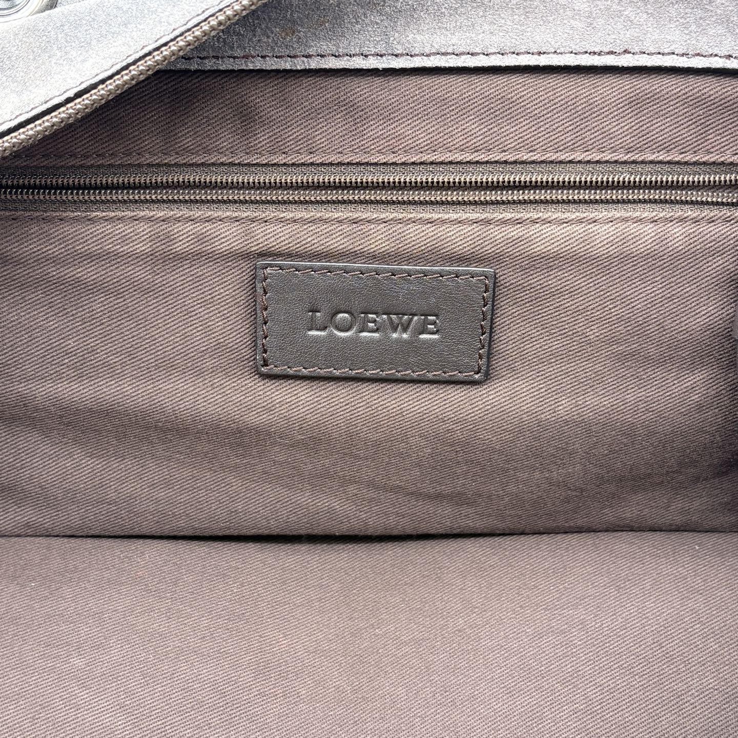 LOEWE Grey suede reversible tote bag [Used]