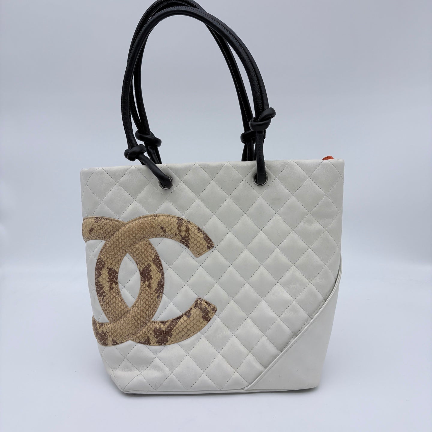 Chanel Ligne Cambon Python Small Tote Bag  [Used]