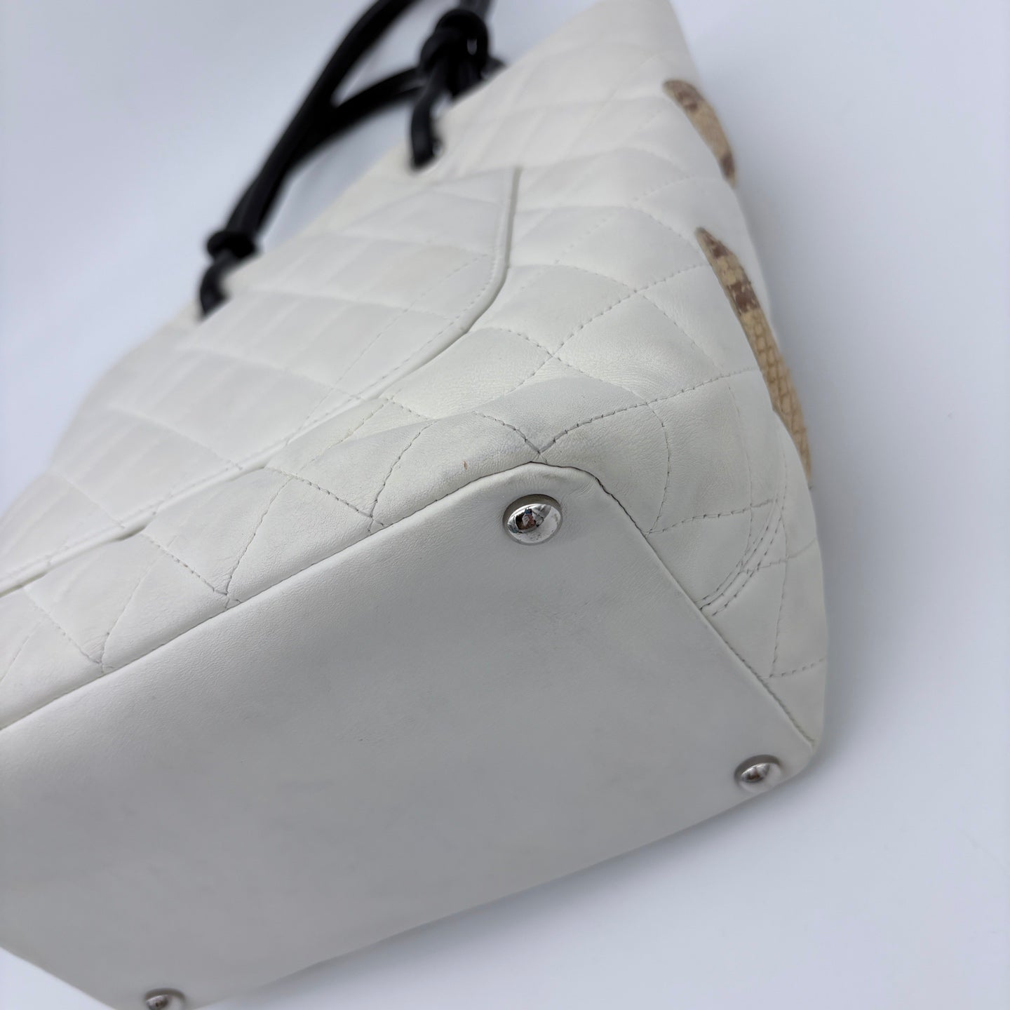 Chanel Ligne Cambon Python Small Tote Bag  [Used]