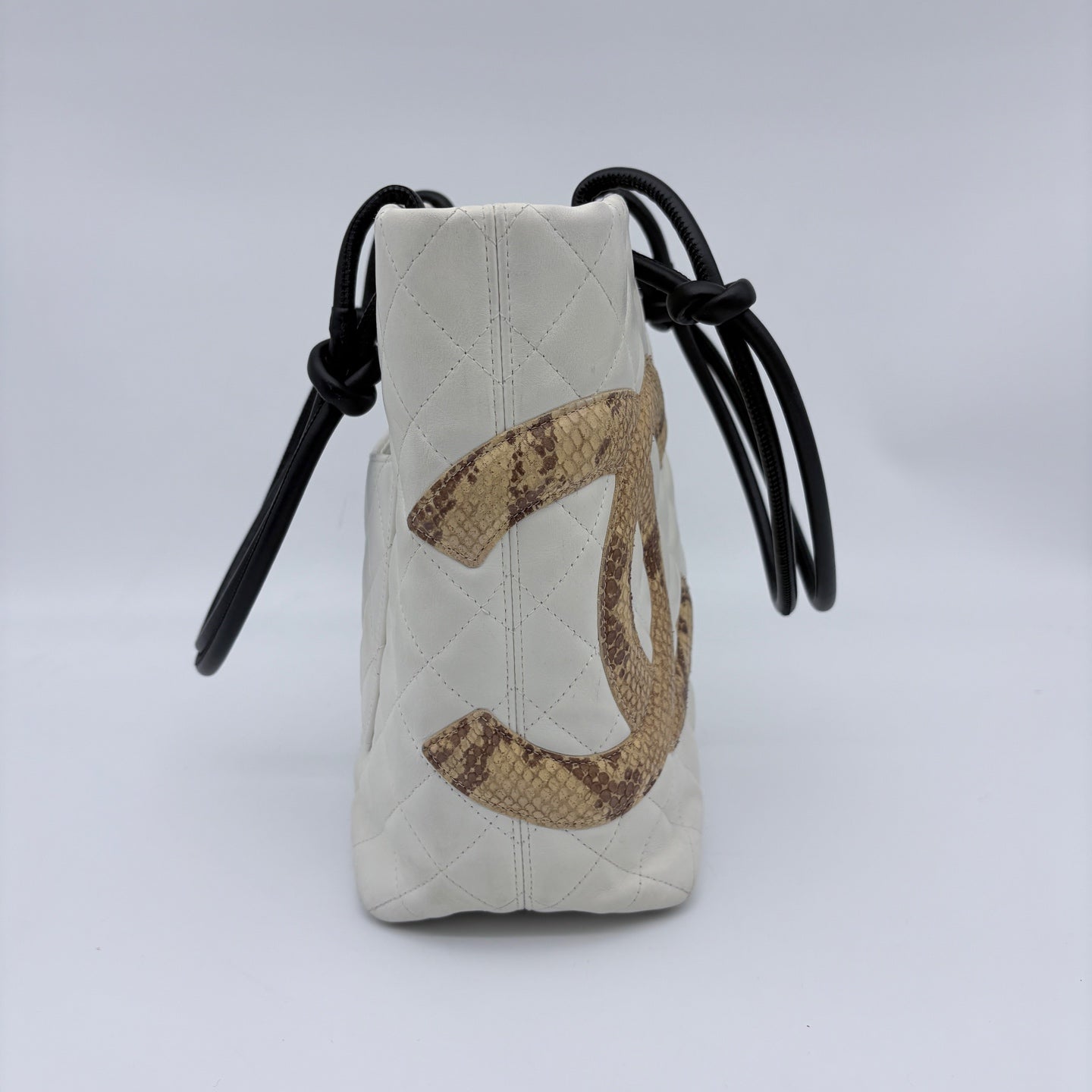 Chanel Ligne Cambon Python Small Tote Bag  [Used]