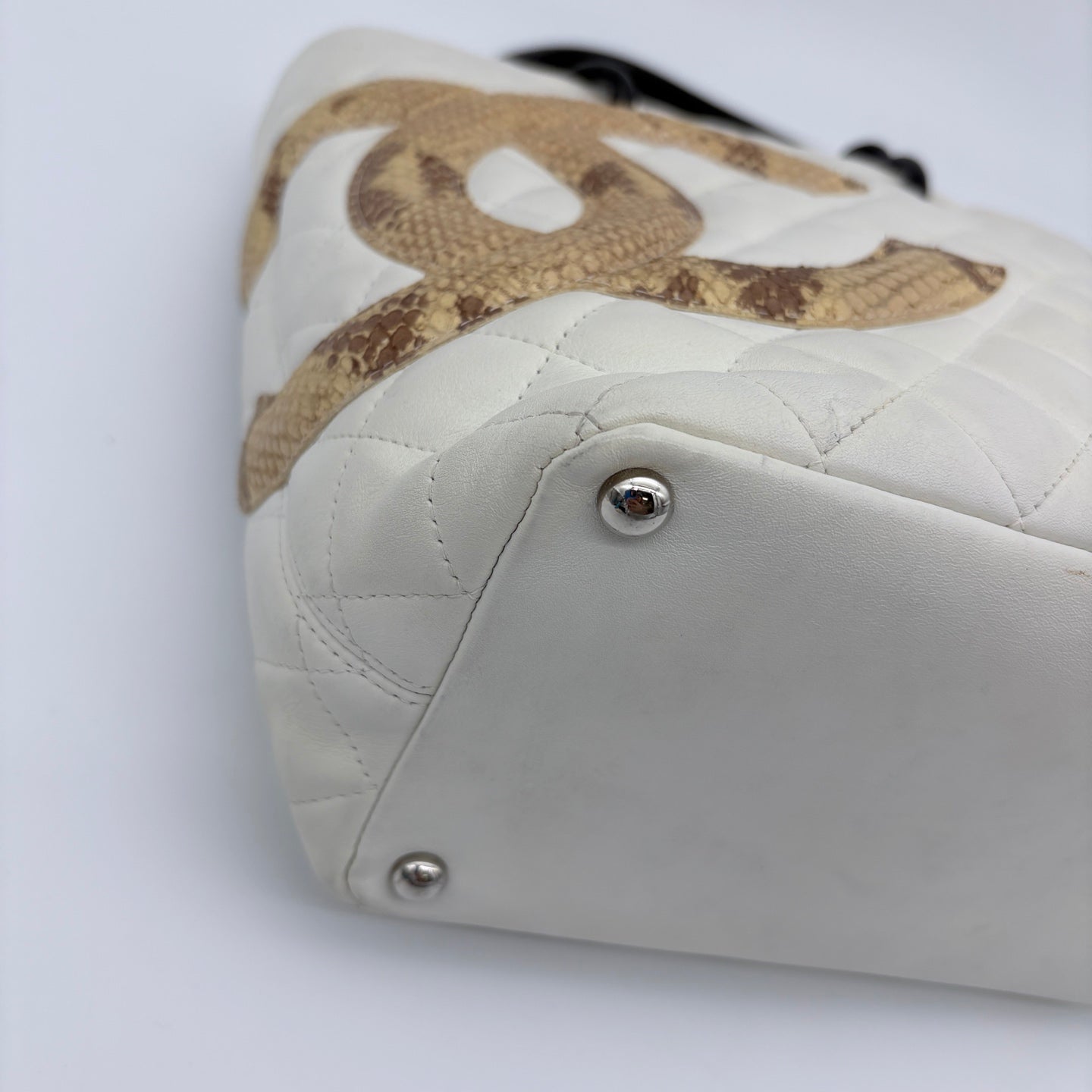 Chanel Ligne Cambon Python Small Tote Bag  [Used]