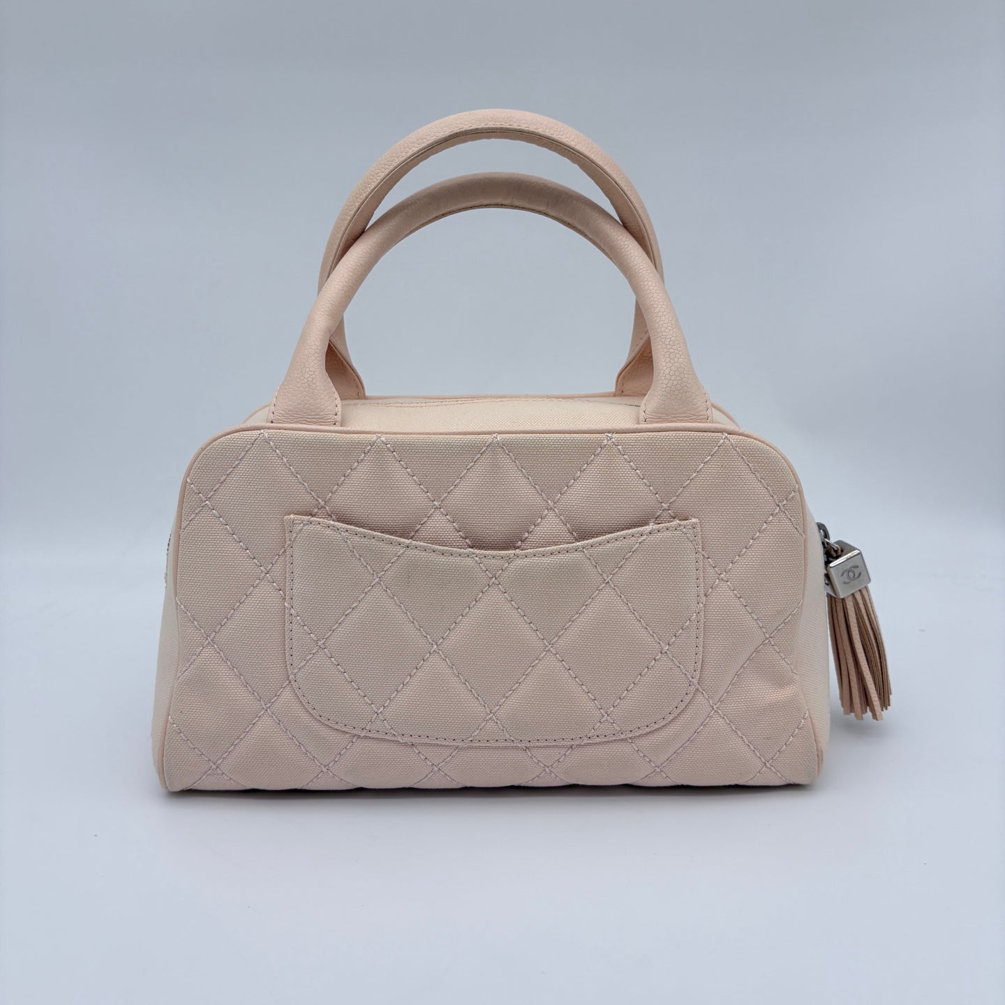 Chanel Canvas & Leather Tassel Bowling Bag Small [Used]