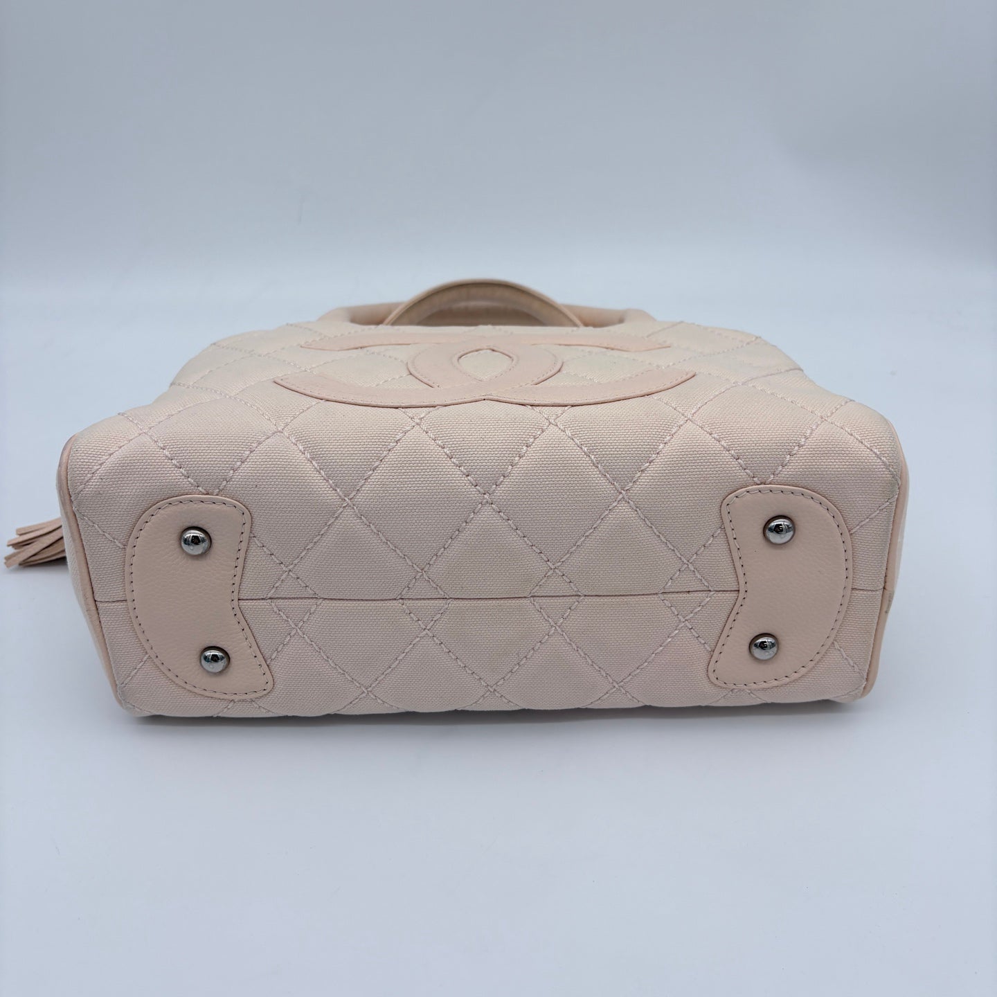 Chanel Canvas & Leather Tassel Bowling Bag Small [Used]