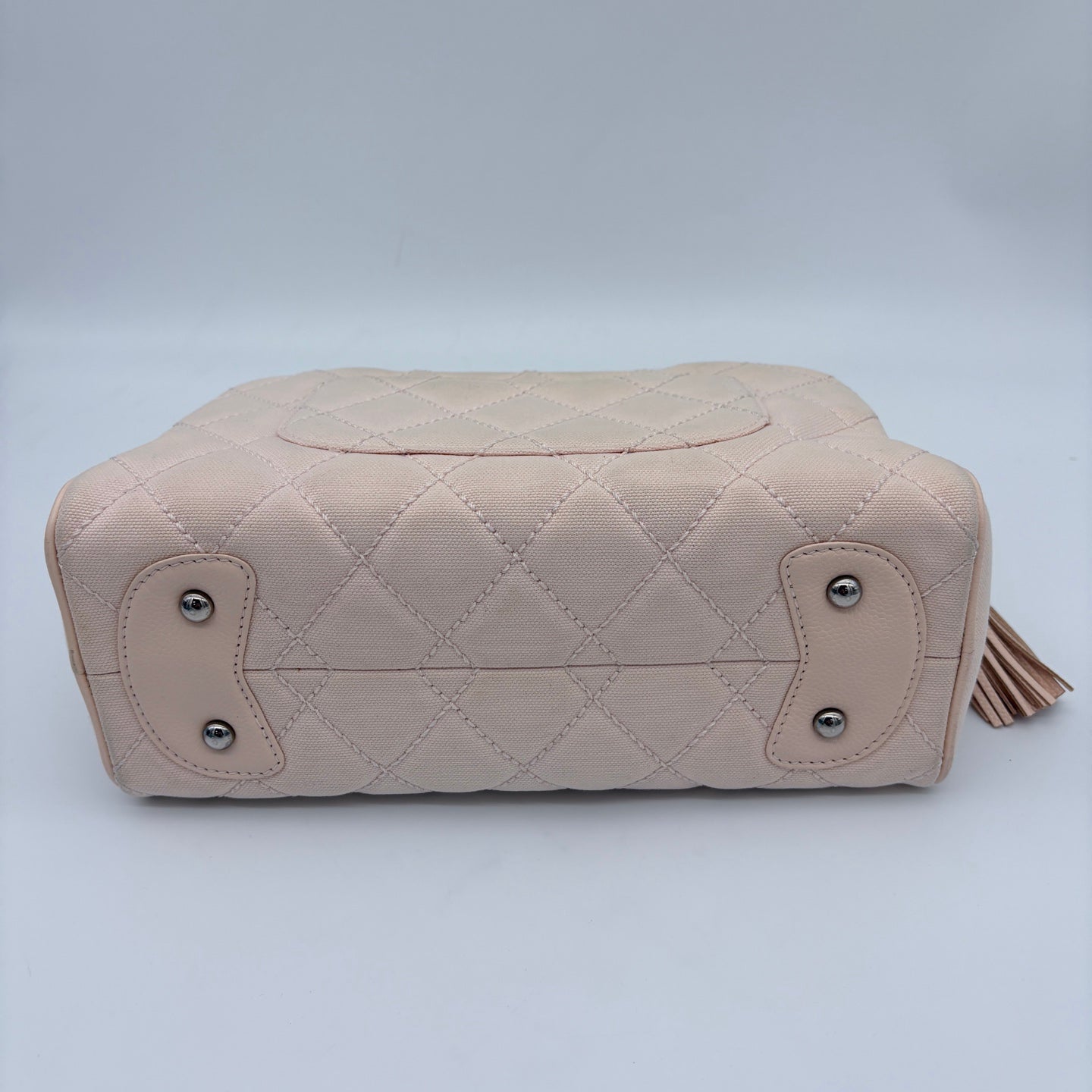 Chanel Canvas & Leather Tassel Bowling Bag Small [Used]