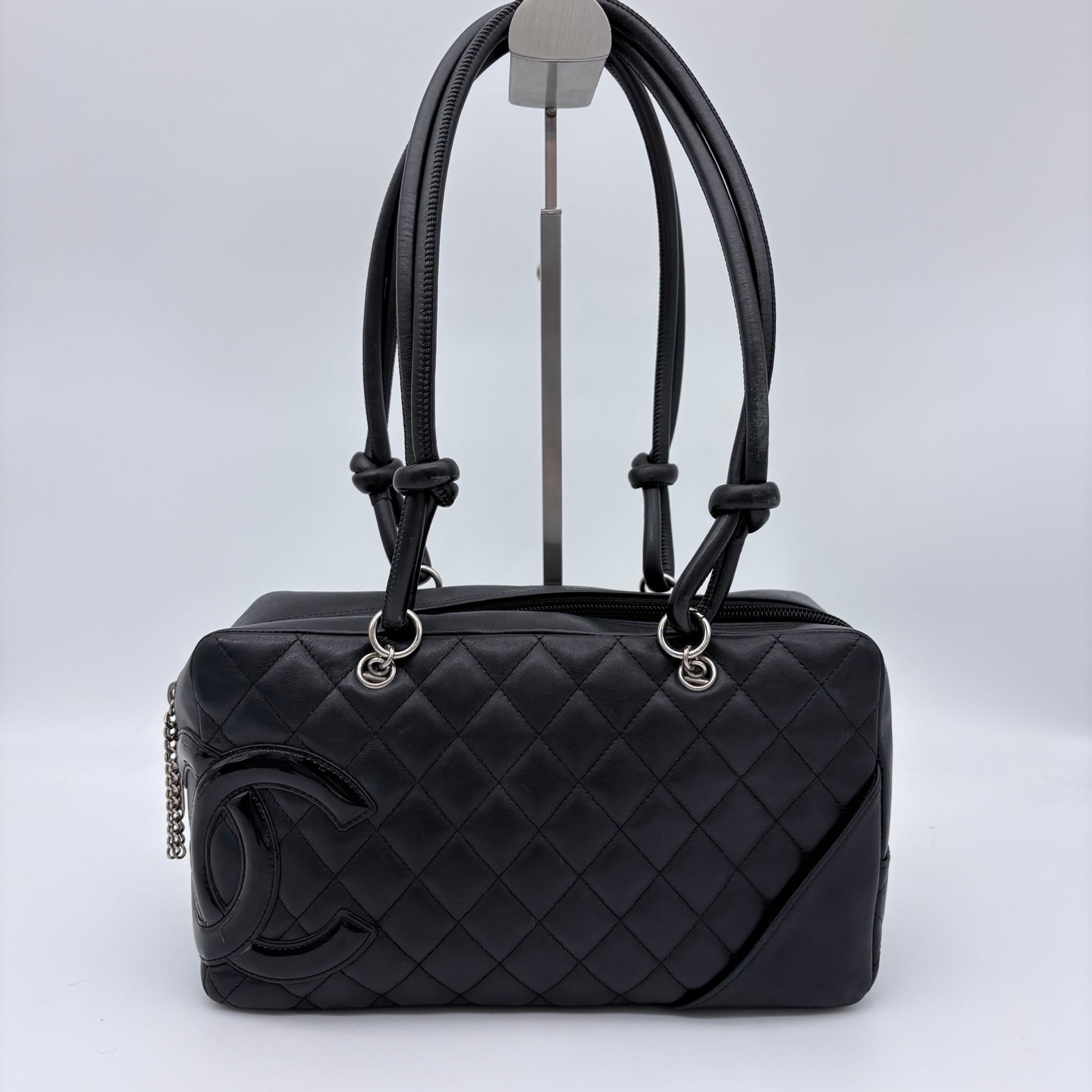 Chanel Cambon So Black Caviar Bowling Bag -Small[Used]